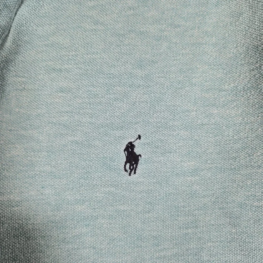 Polo Ralph Lauren Men's Long Sleeve Polo Shirt Aqua Mint Green Cotton Size Large